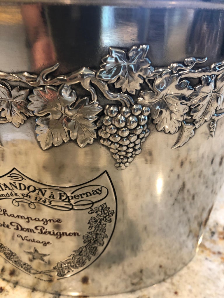 Classy French Dom Perignon Vintage Pewter Champagne Ice Bucket at 1stDibs