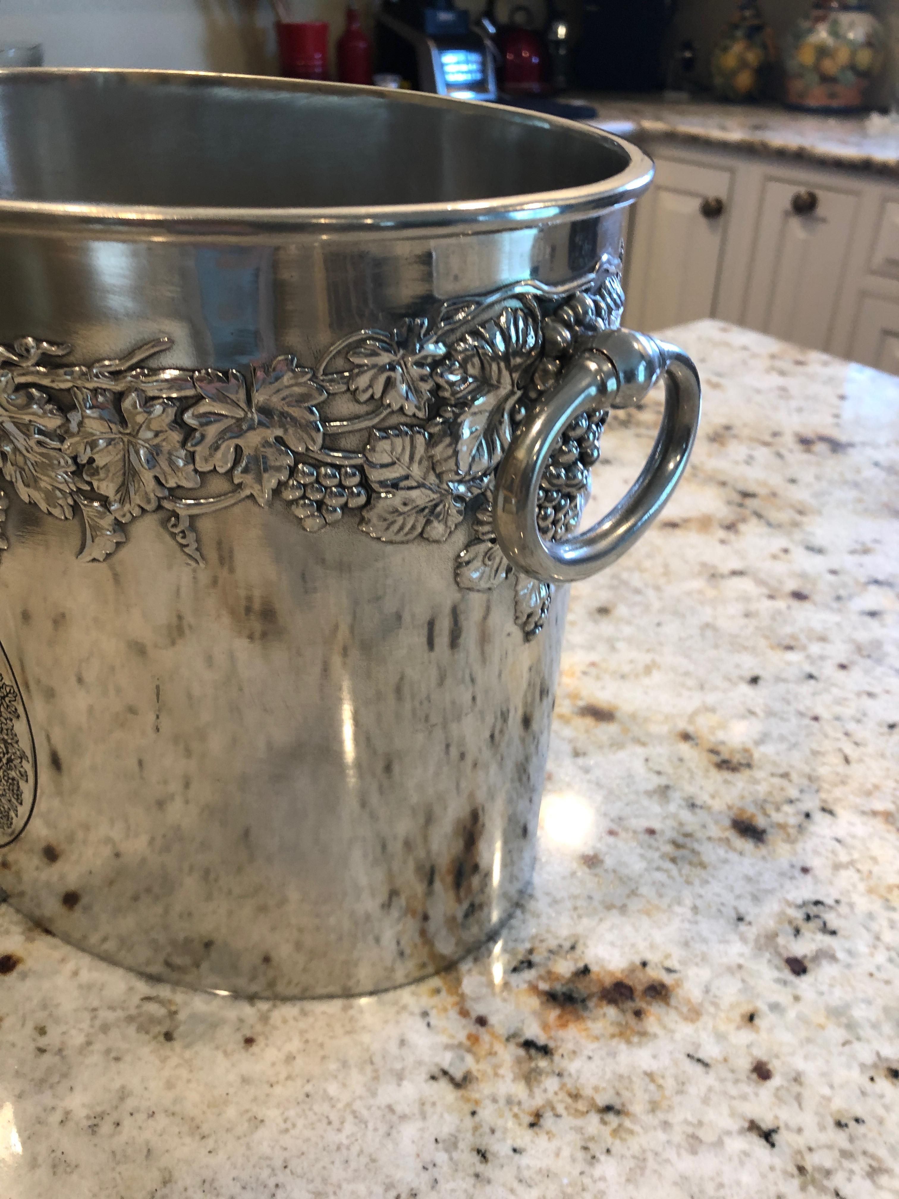 Étain Classy French Dom Perignon Vintage Pewter Champagne Ice Bucket