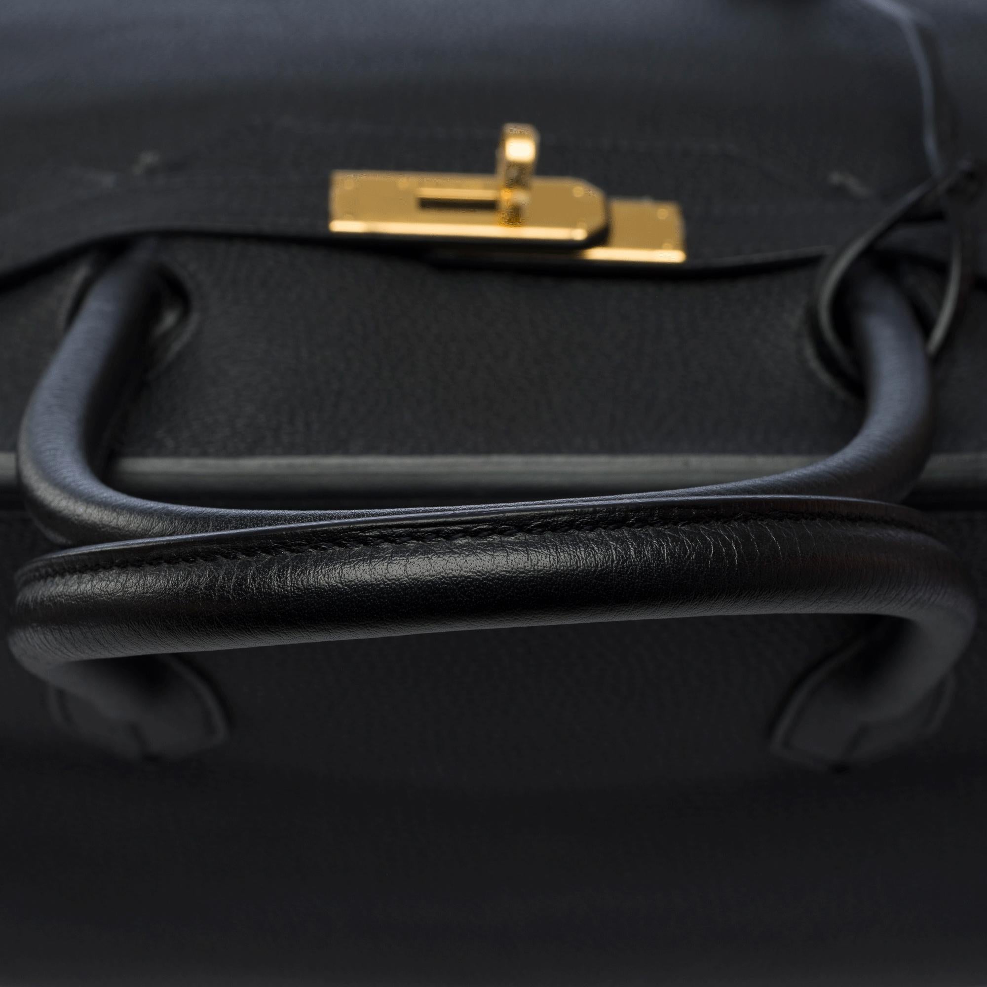 Classy Hermes Birkin 40 handbag in Black Togo Calf Leather, GHW For Sale 7