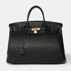 Classy Hermes Birkin 40 Handtasche aus schwarzem Togo- Kalbsleder, GHW