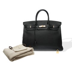 Classy Hermes Birkin 40 handbag in Black Togo Calf Leather, GHW