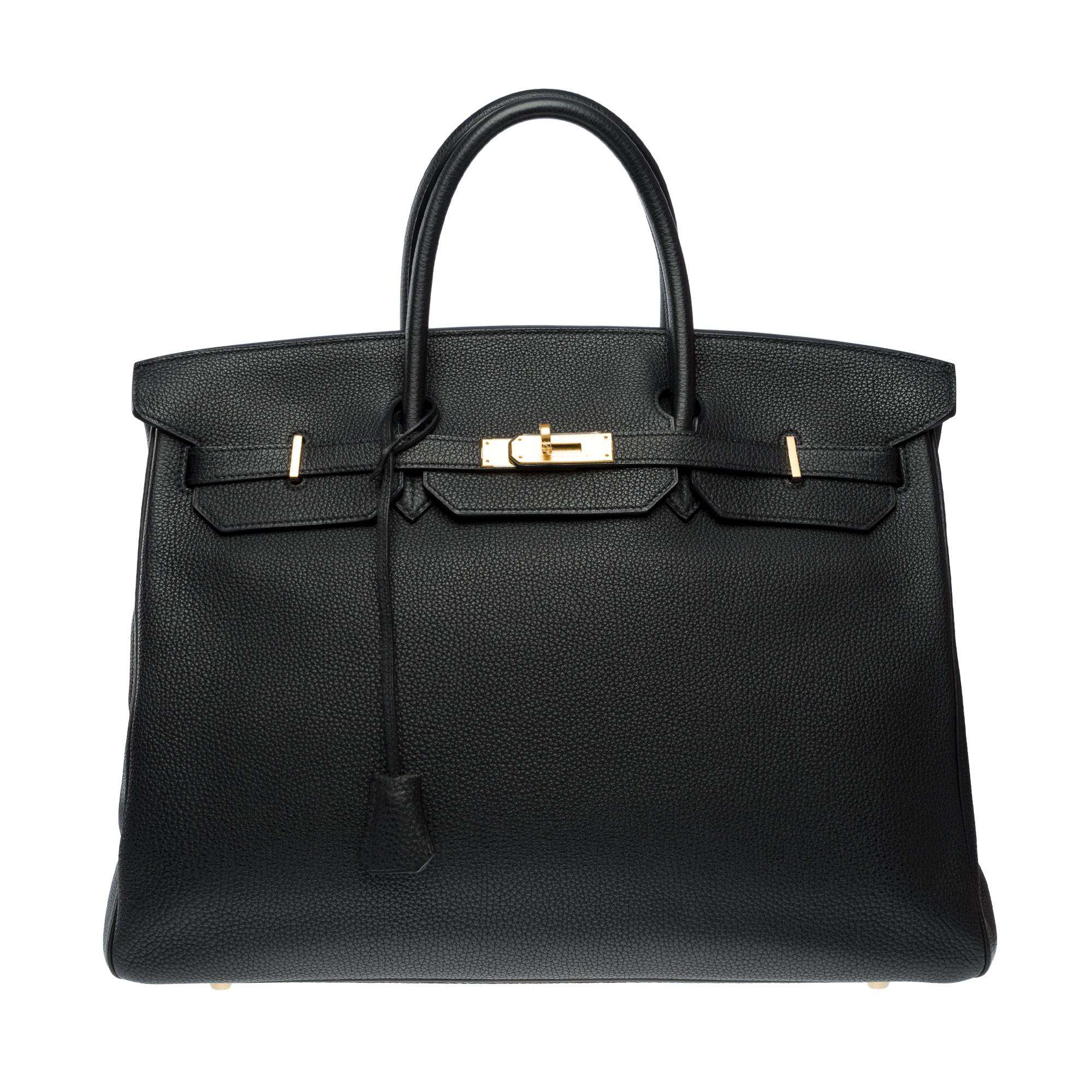 Women's or Men's Classy Hermes Birkin 40 handbag in Black Togo Calf Leather, GHW For Sale