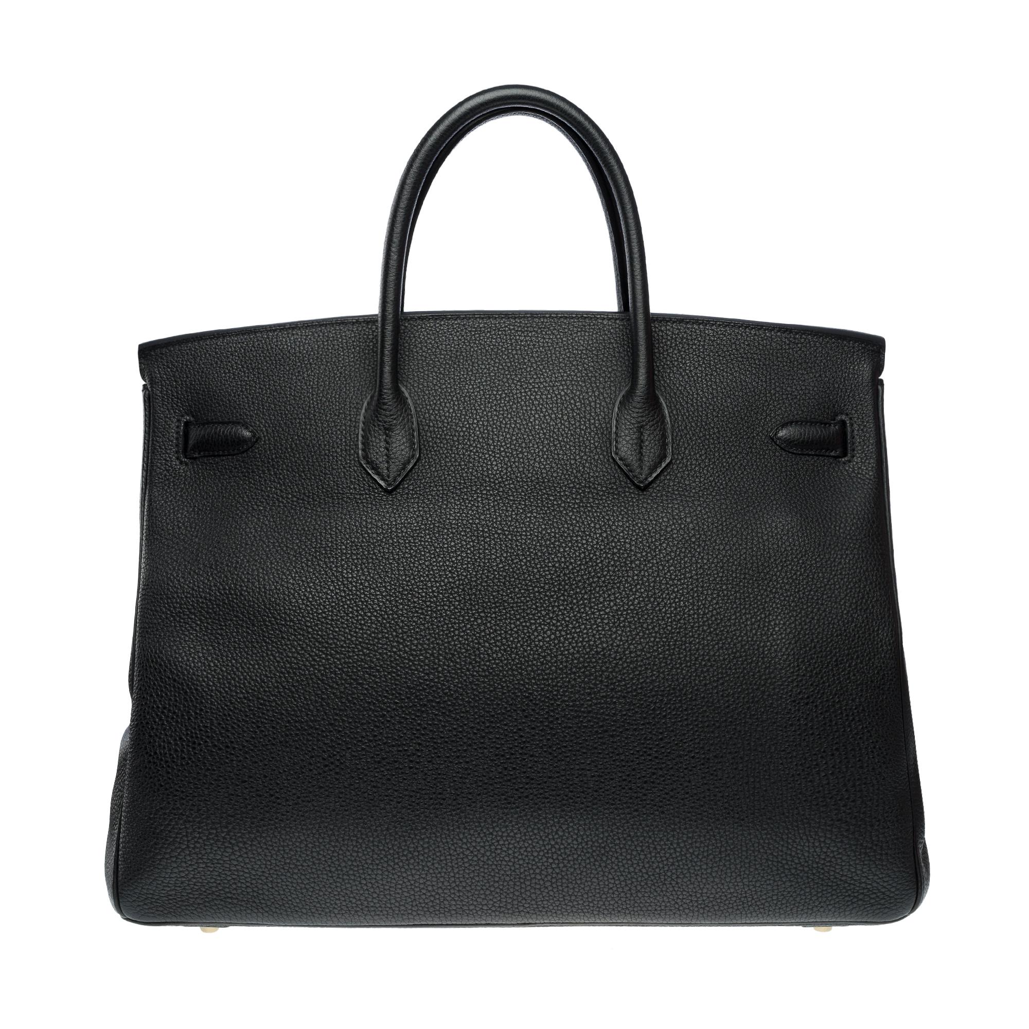 Classy Hermes Birkin 40 handbag in Black Togo Calf Leather, GHW For Sale 1
