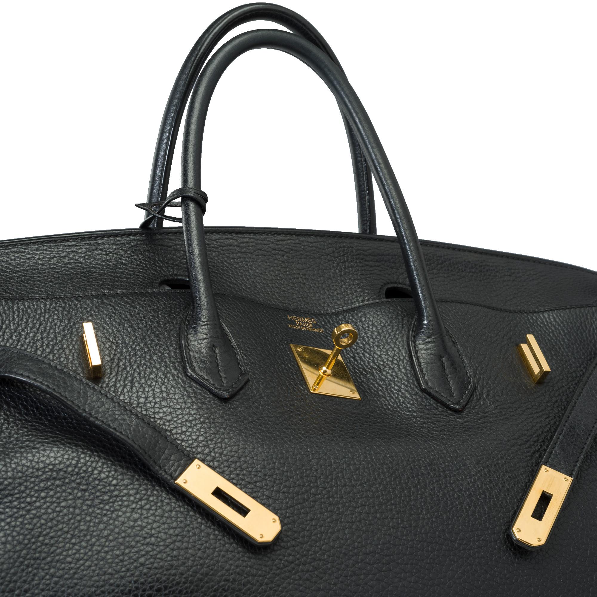 Classy Hermes Birkin 40 handbag in Black Togo calf leather, GHW 2