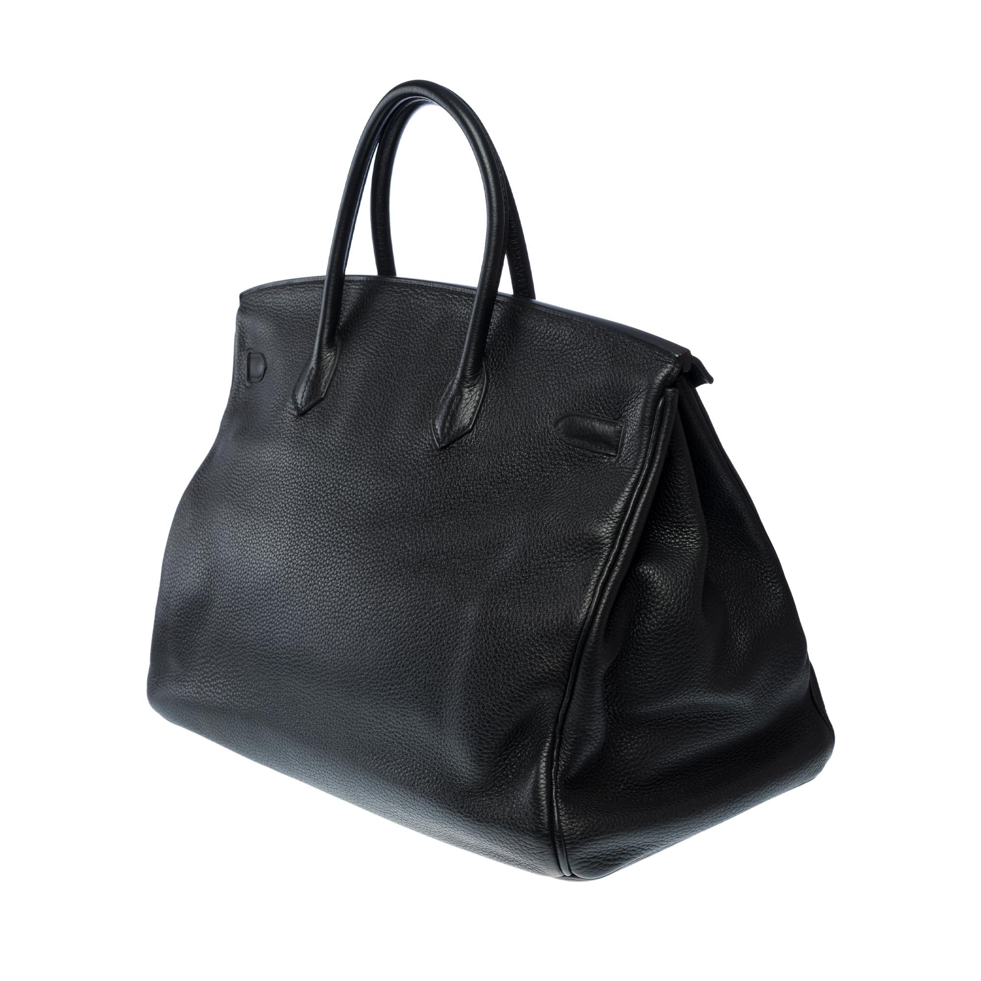 Classy Hermes Birkin 40 handbag in Black Togo calf leather, GHW For Sale 2