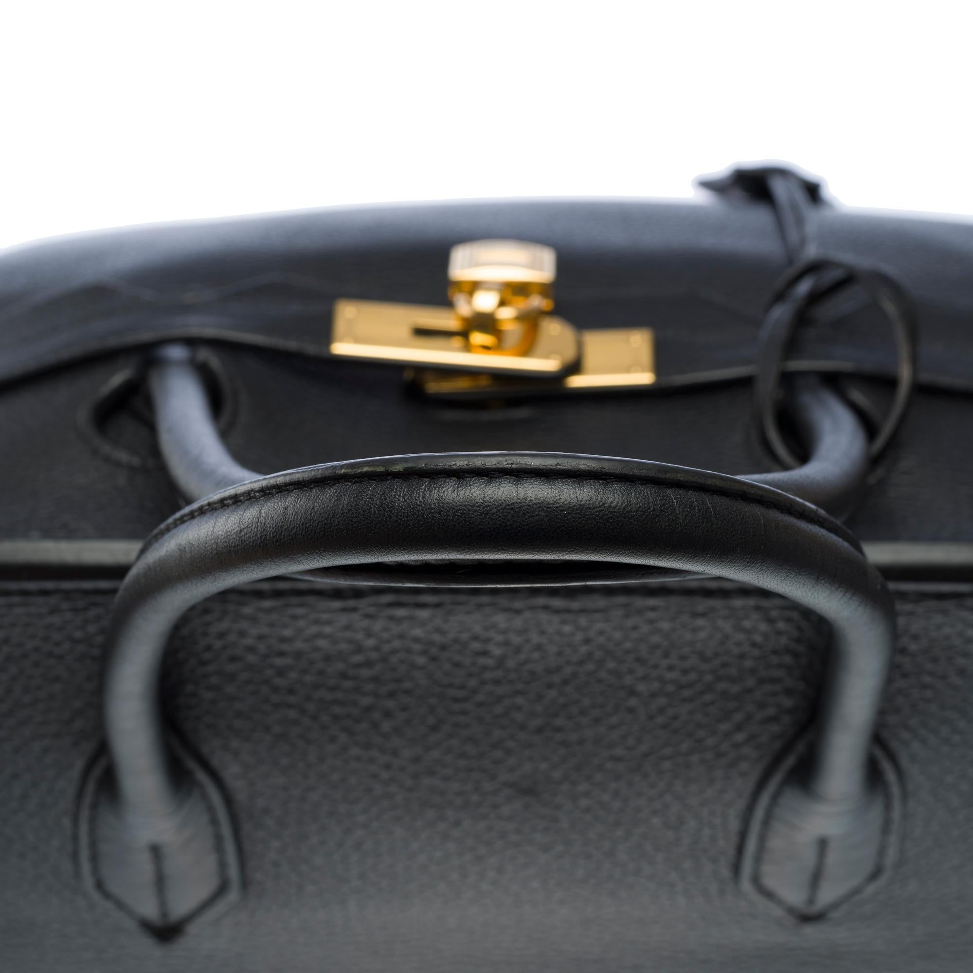 Classy Hermes Birkin 40 handbag in Black Togo calf leather, GHW 5