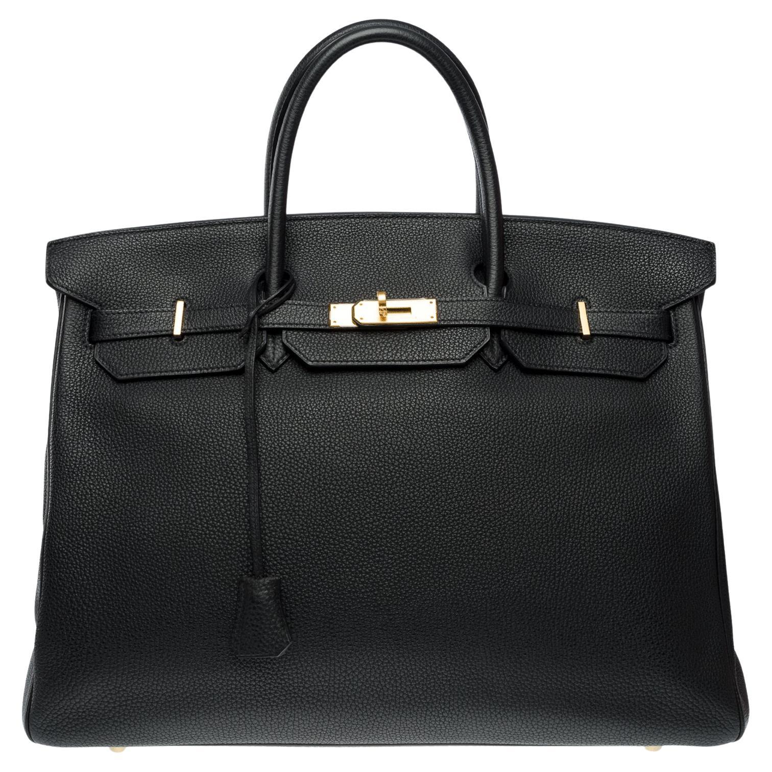 Classy Hermes Birkin 40 handbag in Black Togo Calf Leather, GHW For Sale