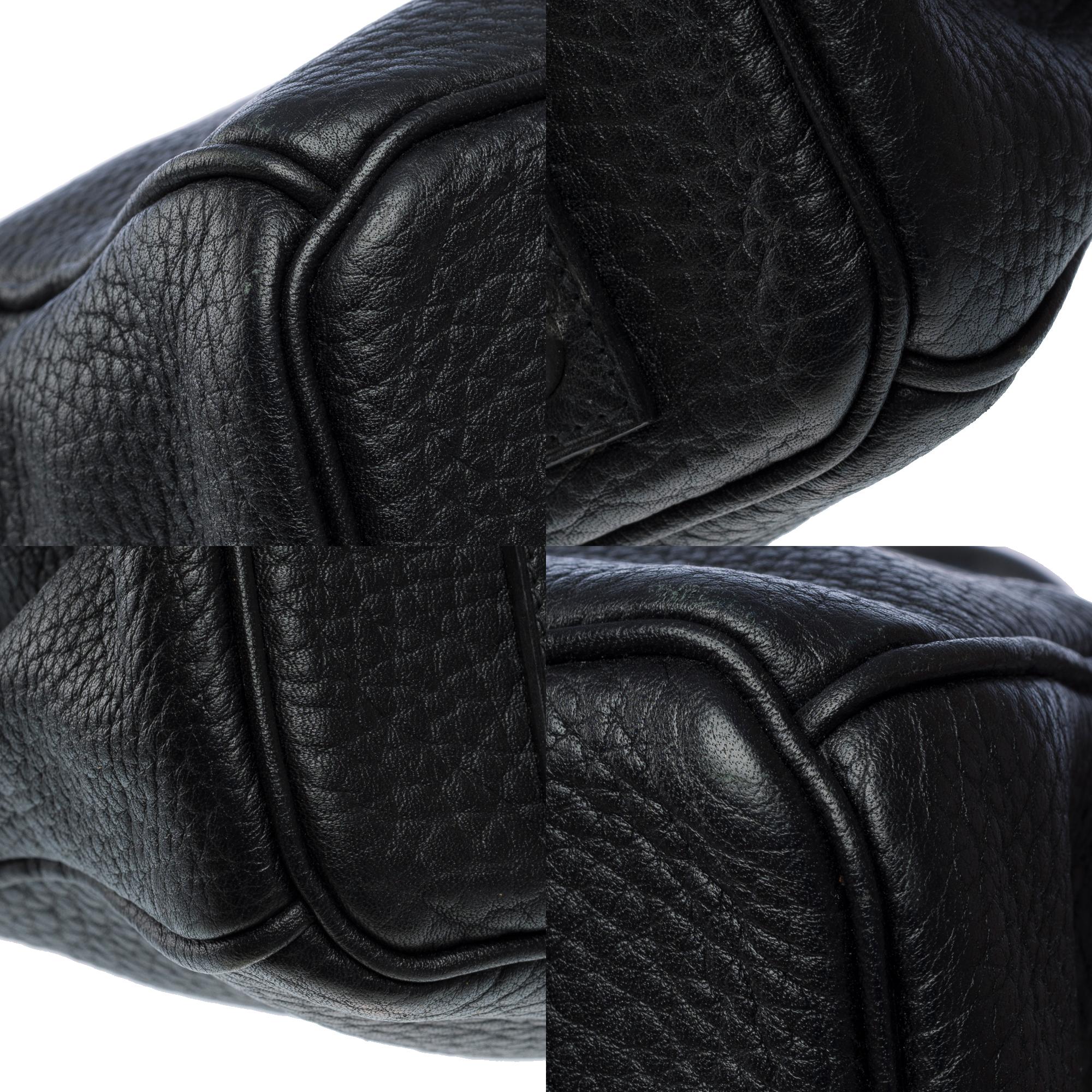 Classy Hermes Birkin 40cm handbag in Black Fjord calf leather, SHW For Sale 7