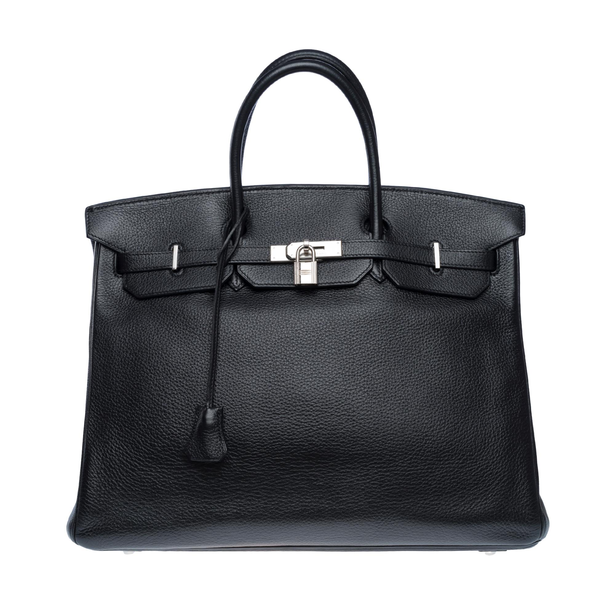 Classy Hermes Birkin 40cm handbag in Black Togo Calf leather, PHW In Excellent Condition In Paris, IDF