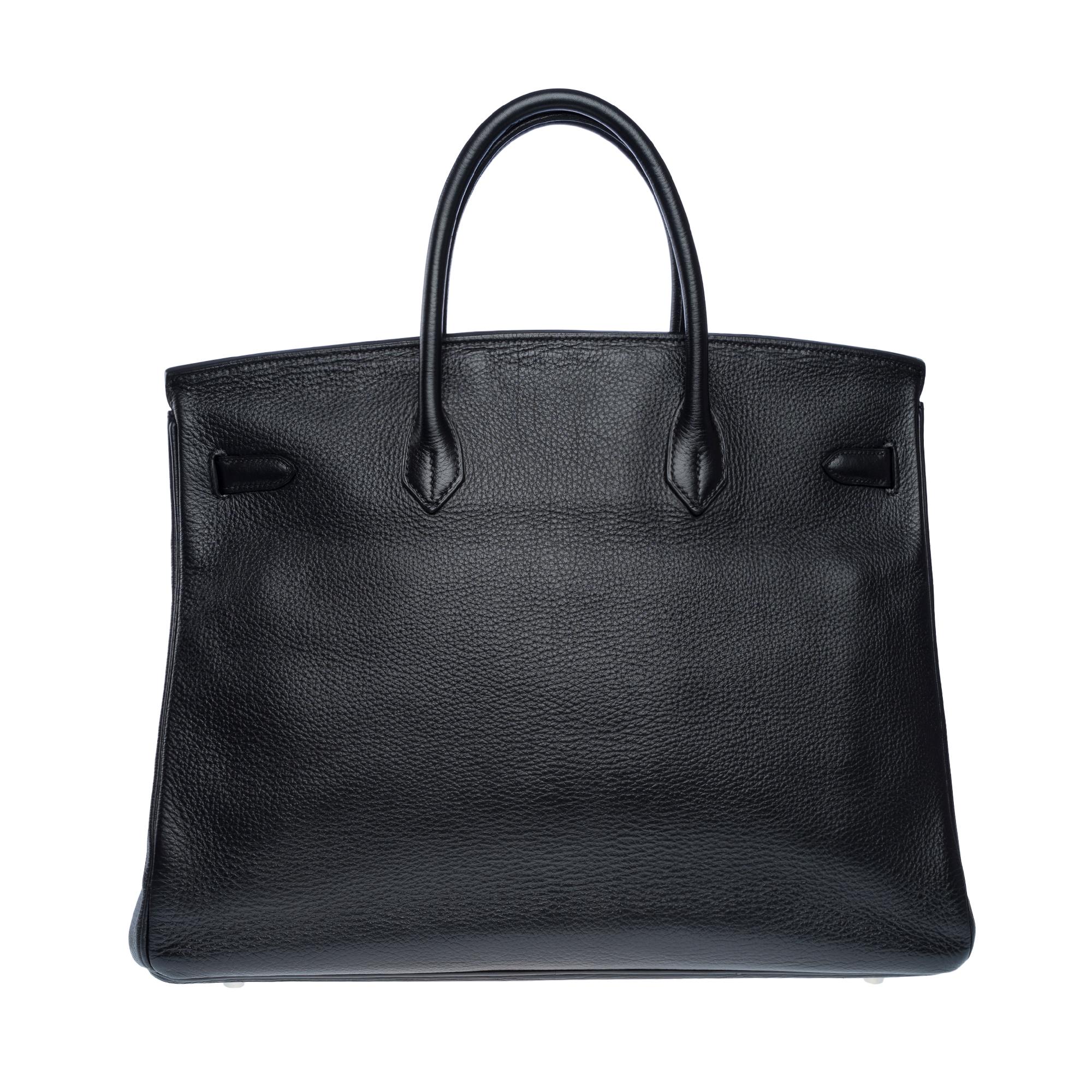 Women's or Men's Classy Hermes Birkin 40cm handbag in Black Togo Calf leather, PHW