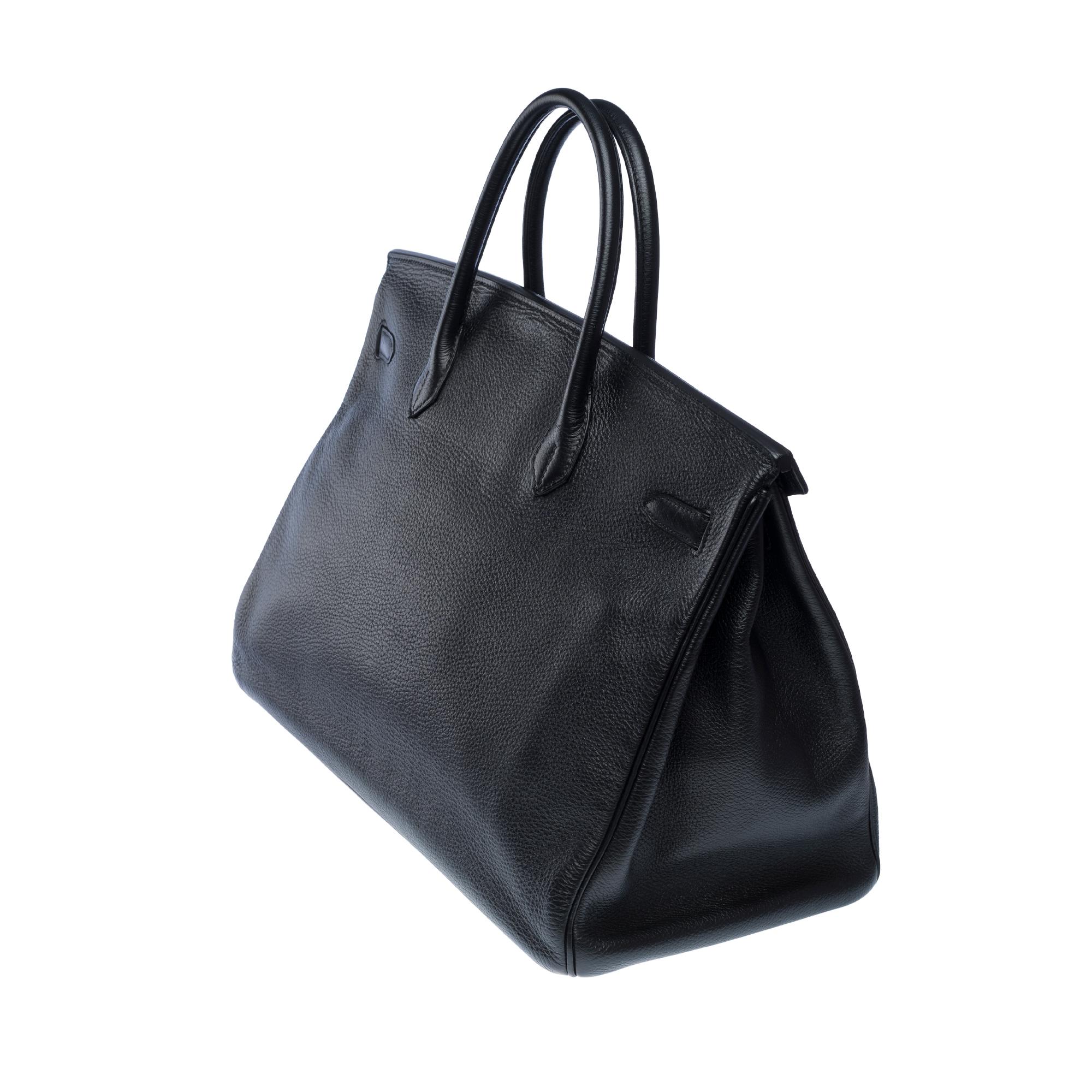 Classy Hermes Birkin 40cm handbag in Black Togo Calf leather, PHW 2