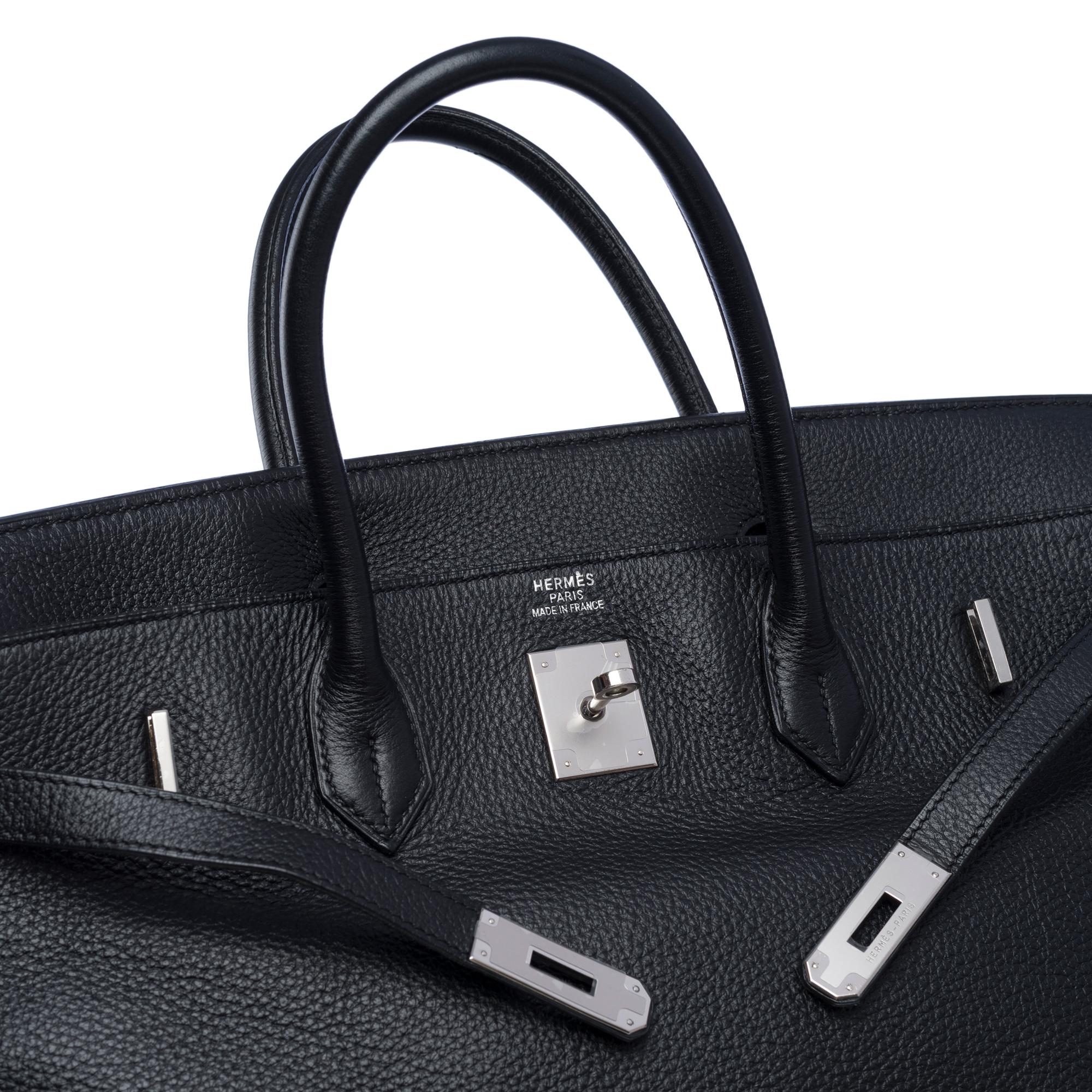 Classy Hermes Birkin 40cm handbag in Black Togo Calf leather, PHW 3