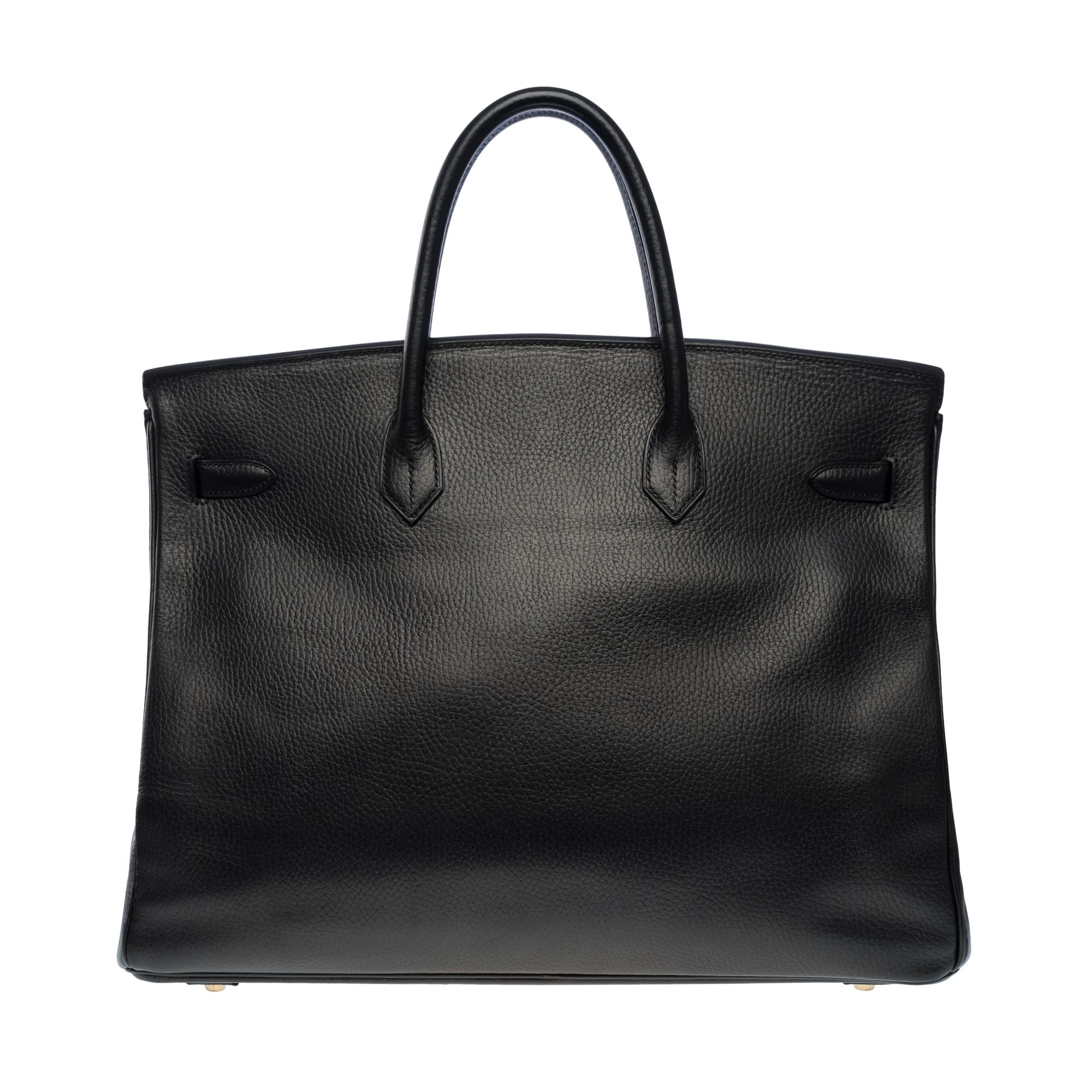 Classy Hermes Birkin 40cm handbag in Black Vache Ardennes Calf leather, GHW In Good Condition In Paris, IDF