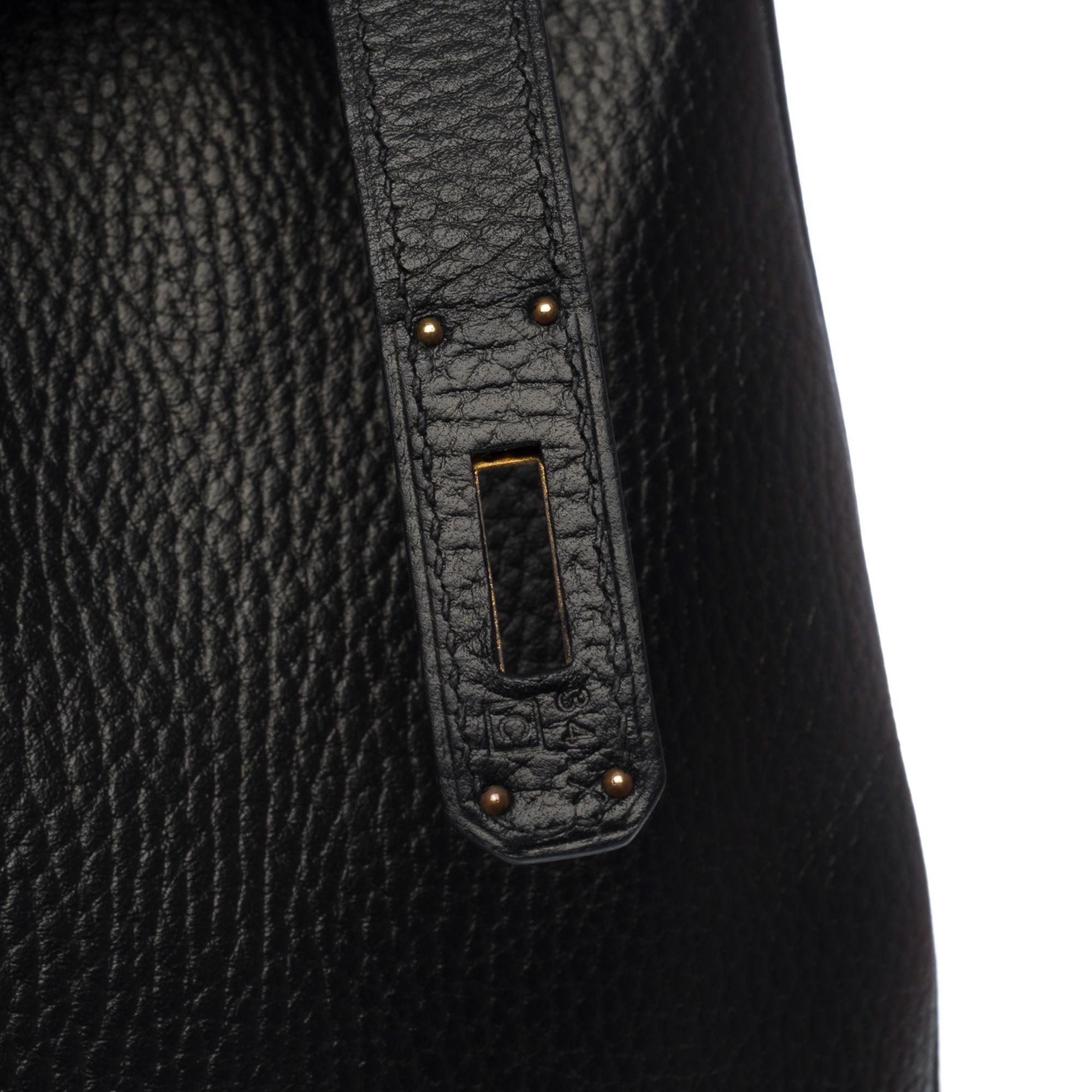Classy Hermes Birkin 40cm handbag in Black Vache Ardennes Calf leather, GHW 3