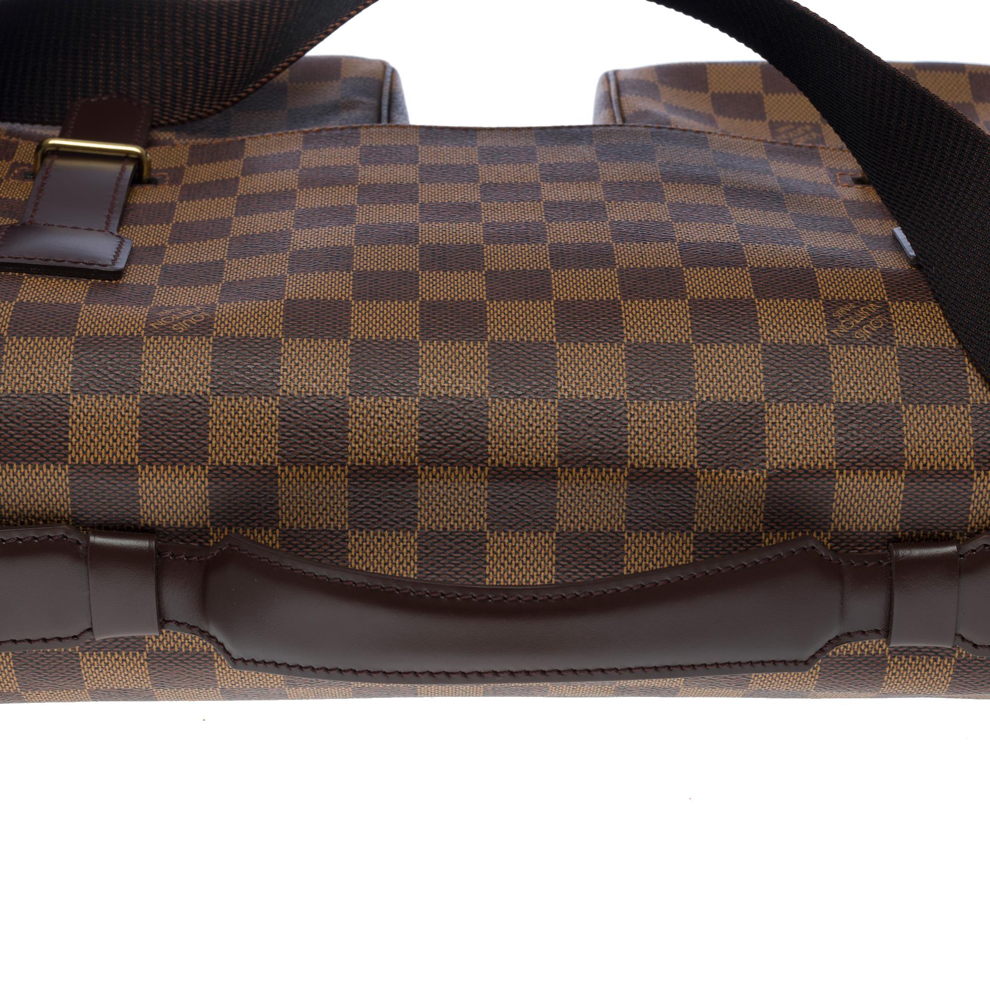 Classy Louis Vuitton Broadway Messenger shoulder bag in brown canvas, GHW 6