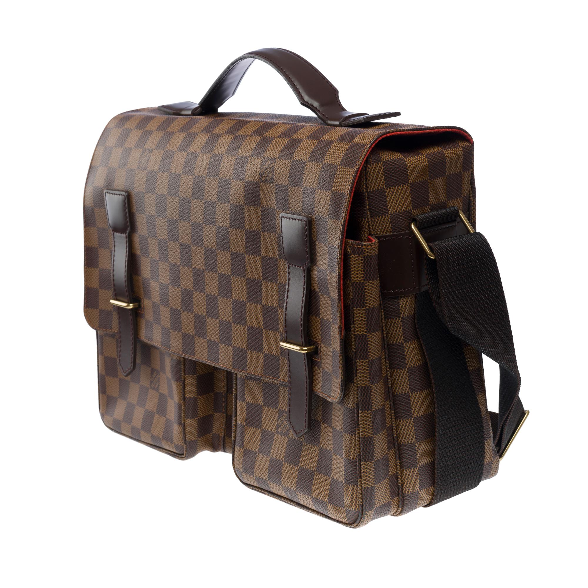 Classy Louis Vuitton Broadway Messenger shoulder bag in brown canvas, GHW 1