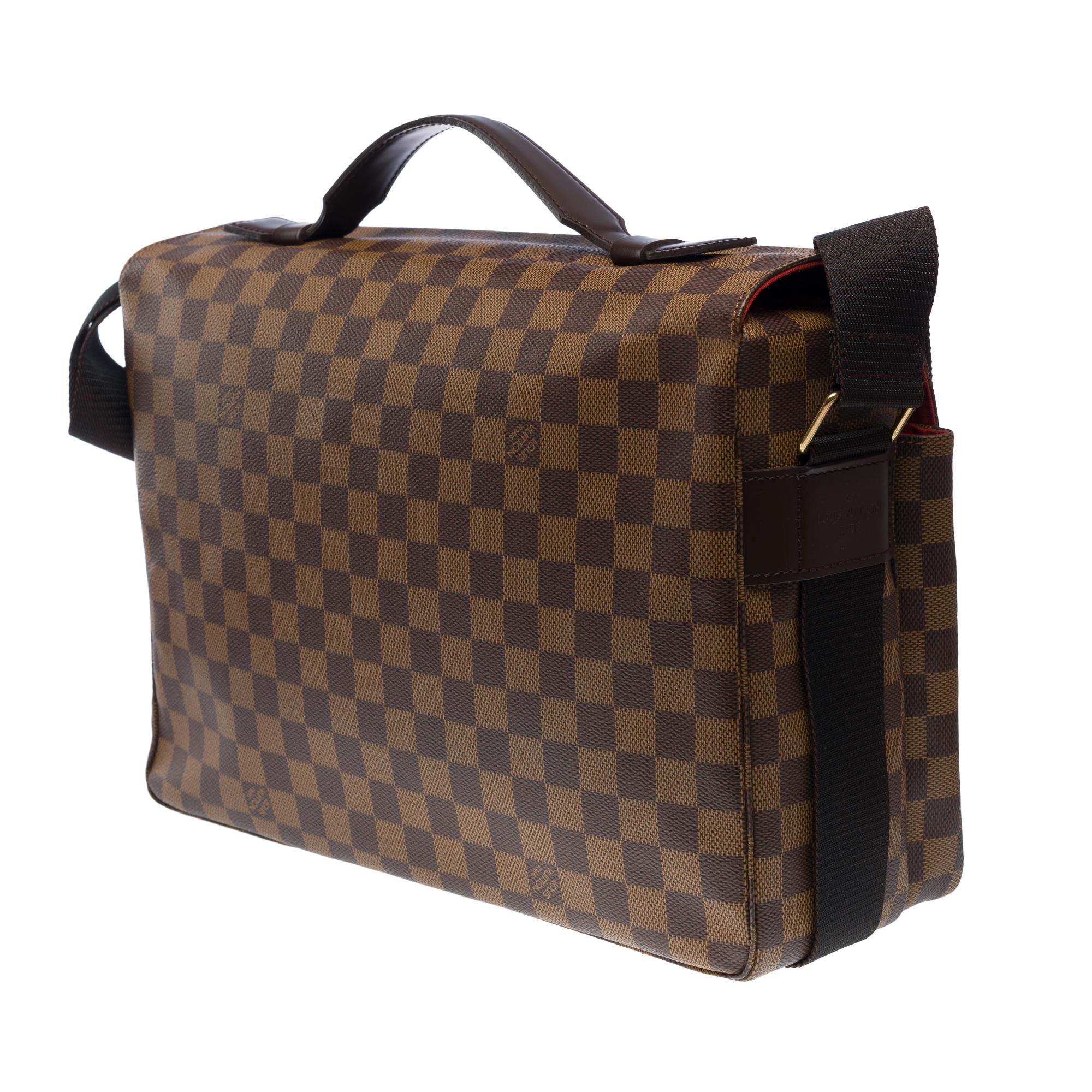 Classy Louis Vuitton Broadway Messenger shoulder bag in brown canvas, GHW 2
