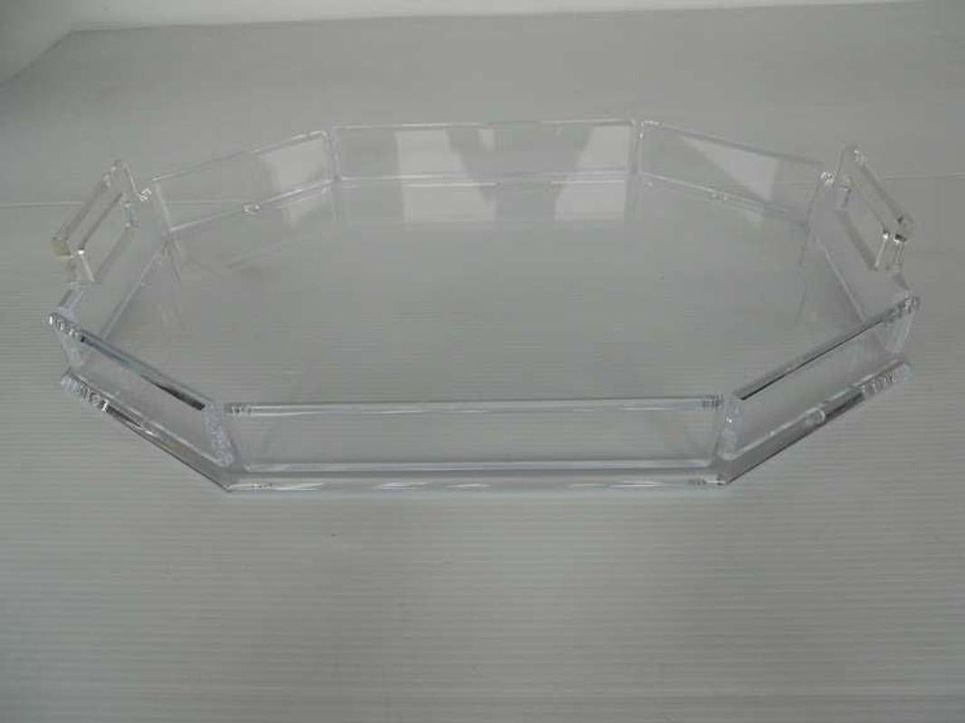 Classy Pair of clear lucite tray.