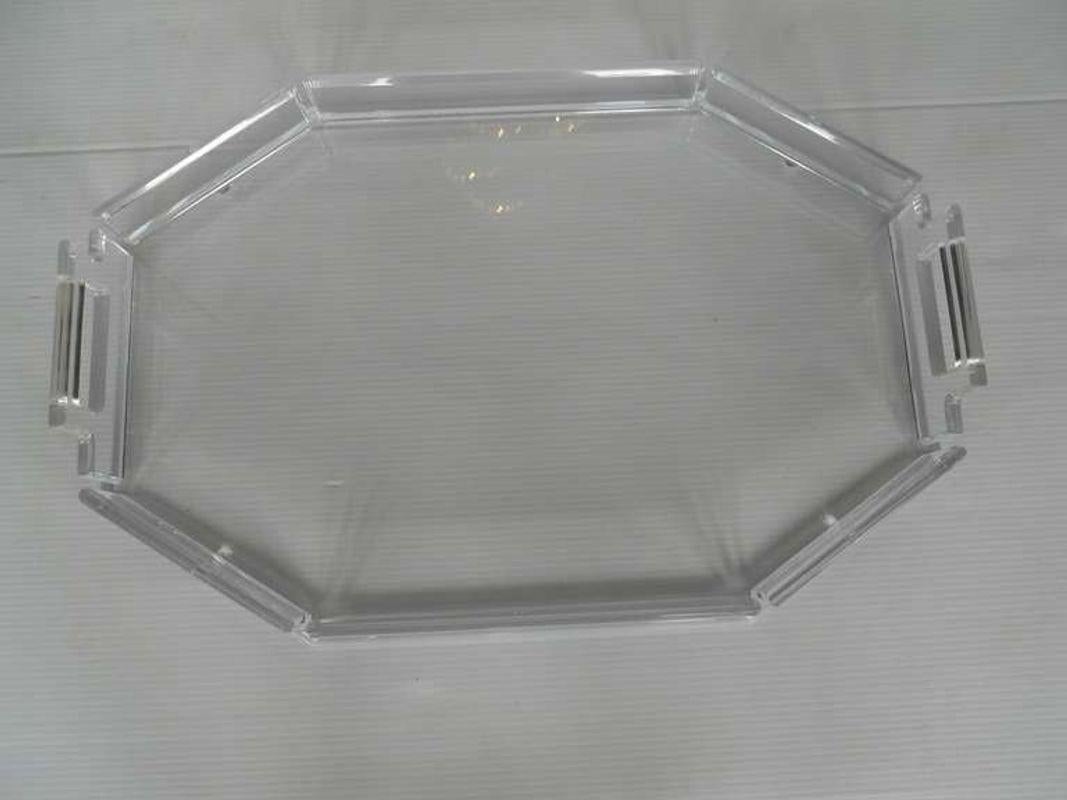 Unknown Classy Pair of Clear Lucite Trays For Sale