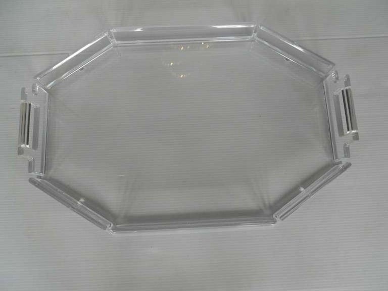 Classy Pair of Clear Lucite Trays For Sale at 1stDibs