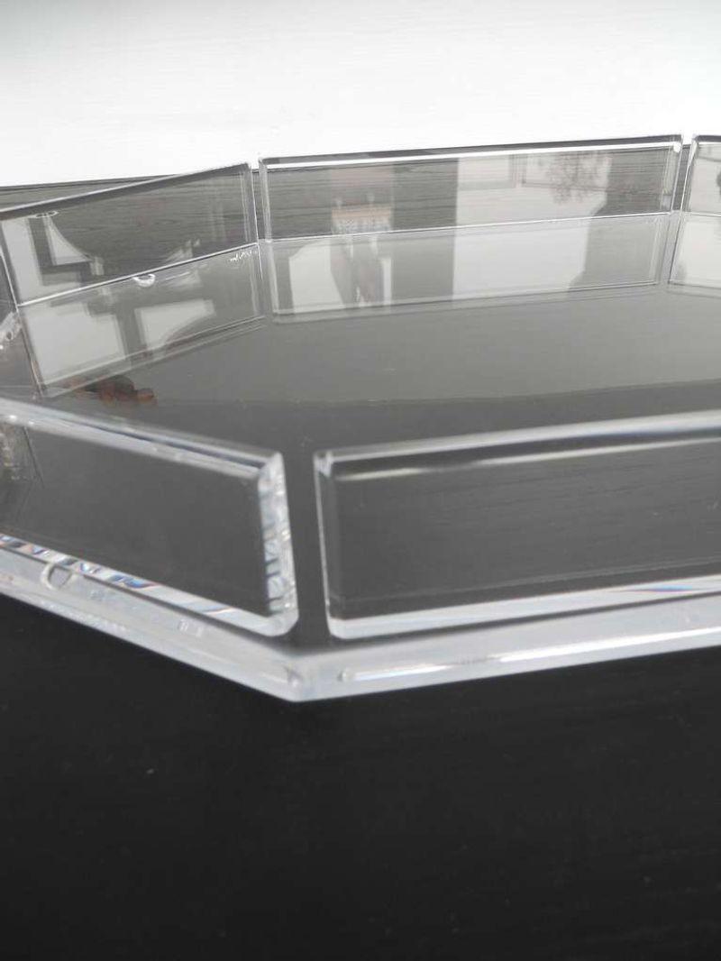 Classy Pair of Clear Lucite Trays For Sale 2