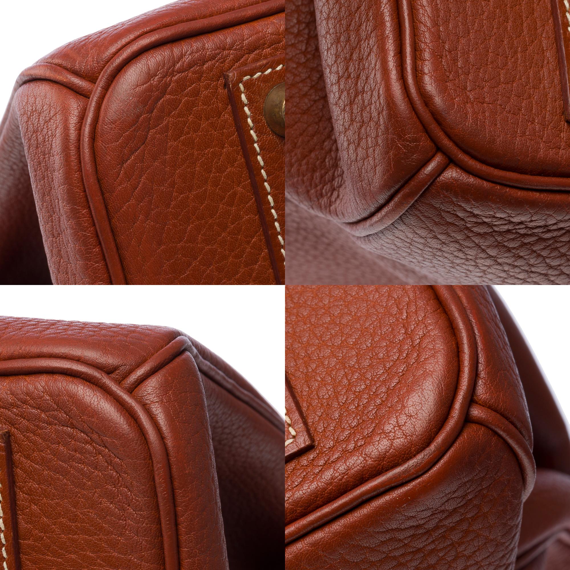 Classy & Rare Hermes Birkin 40 handbag in Brick Fjord leather, GHW 8