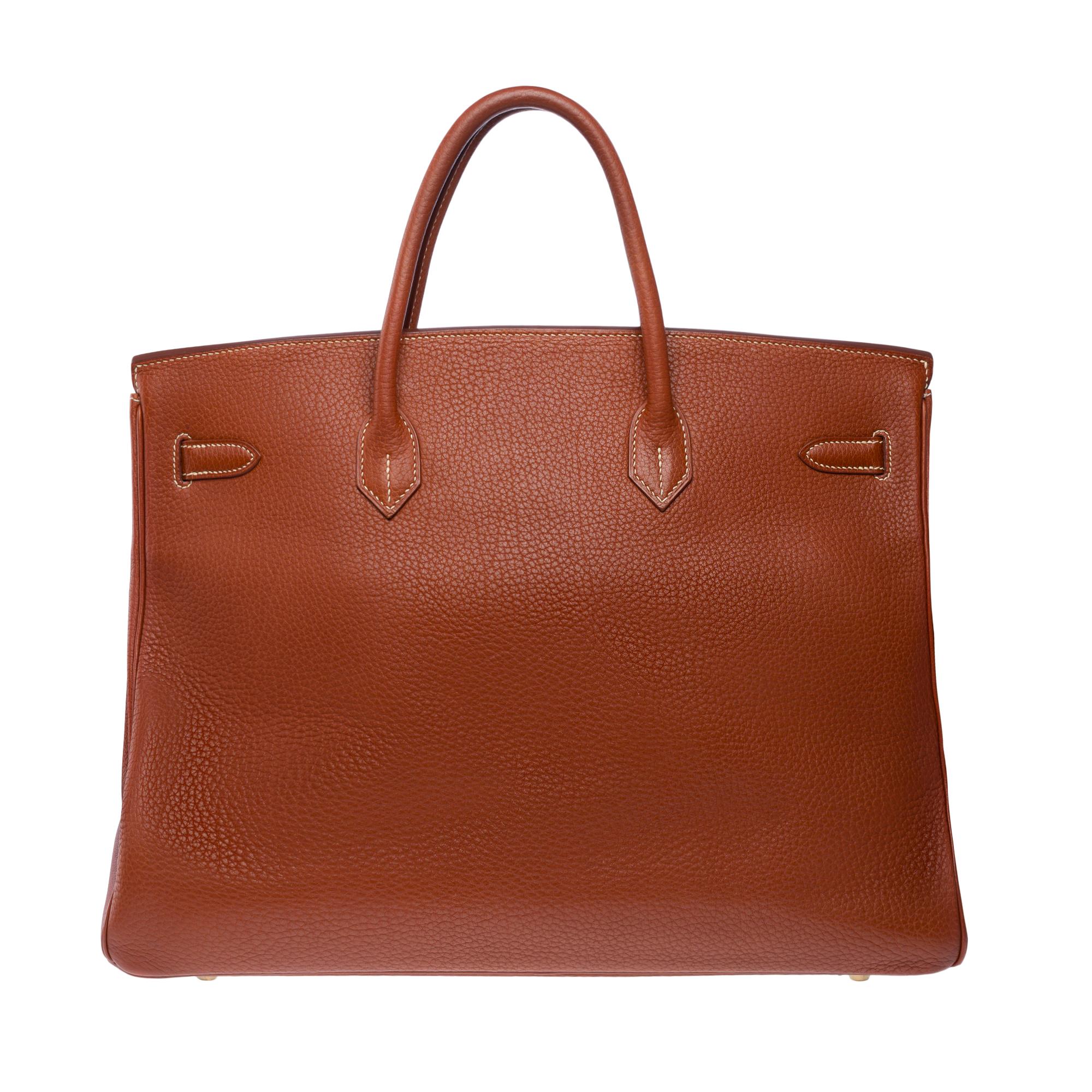 Women's or Men's Classy & Rare Hermes Birkin 40 handbag in Brick Fjord leather, GHW