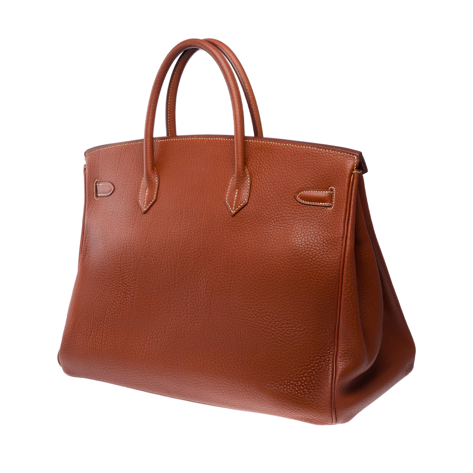 Classy & Rare Hermes Birkin 40 handbag in Brick Fjord leather, GHW 2