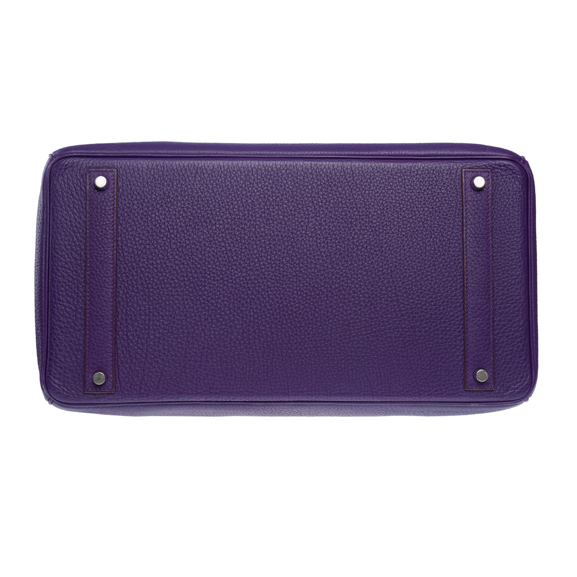 Classy & Rare Hermes Birkin 40 handbag in Iris Purple Togo leather, SHW 6