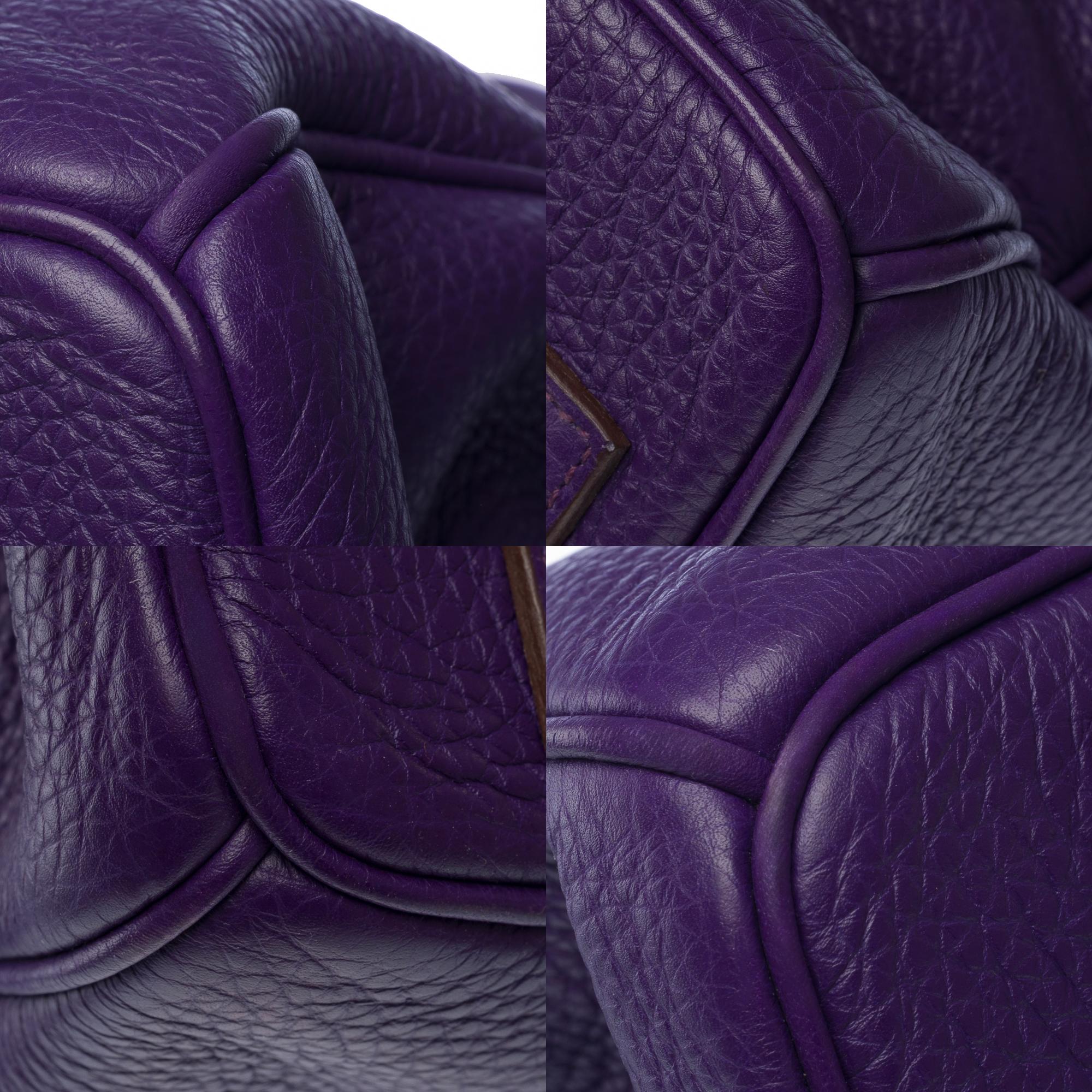 Classy & Rare Hermes Birkin 40 handbag in Iris Purple Togo leather, SHW 7