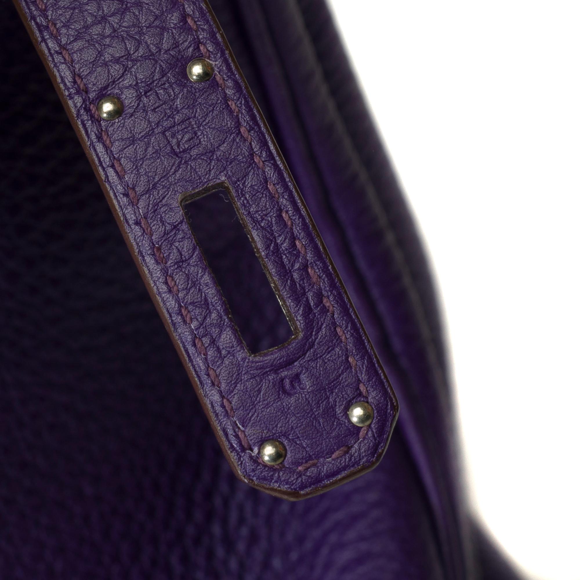 Classy & Rare Hermes Birkin 40 handbag in Iris Purple Togo leather, SHW 3