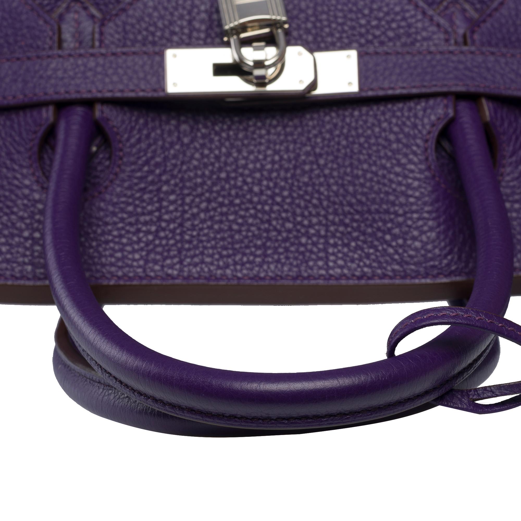 Classy & Rare Hermes Birkin 40 handbag in Iris Purple Togo leather, SHW 5