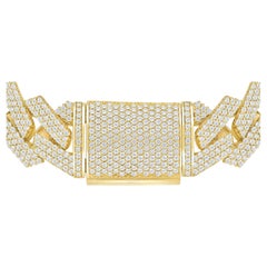 Pave Diamond 18K Gold Kubanisches Link-Armband
