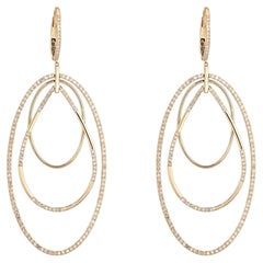 Orecchini pendenti in oro giallo 14K con diamante da 1,50 ct, eleganti e brillanti