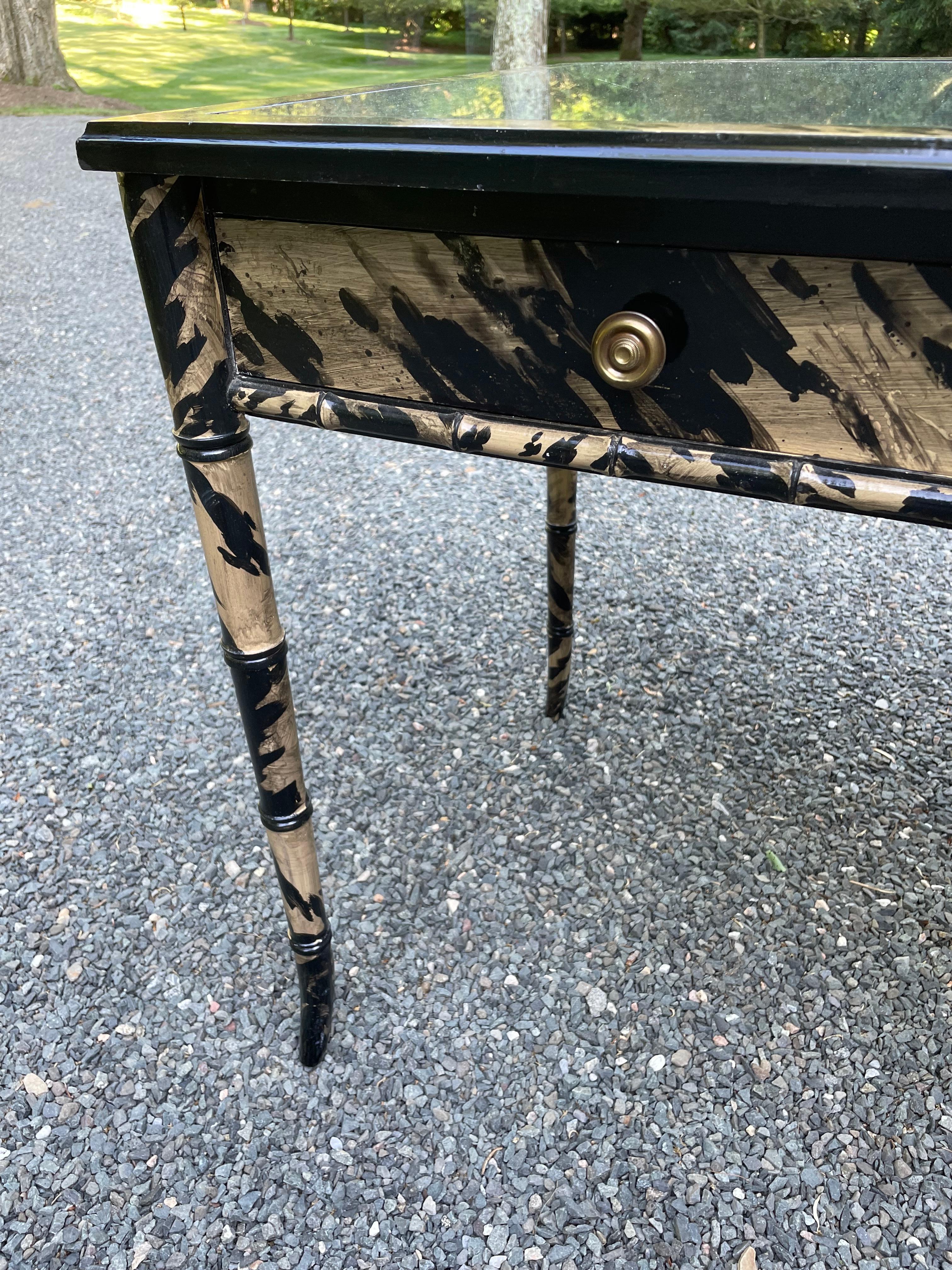 Classy Vintage Faux Painted Writing Desk In Good Condition In Hopewell, NJ