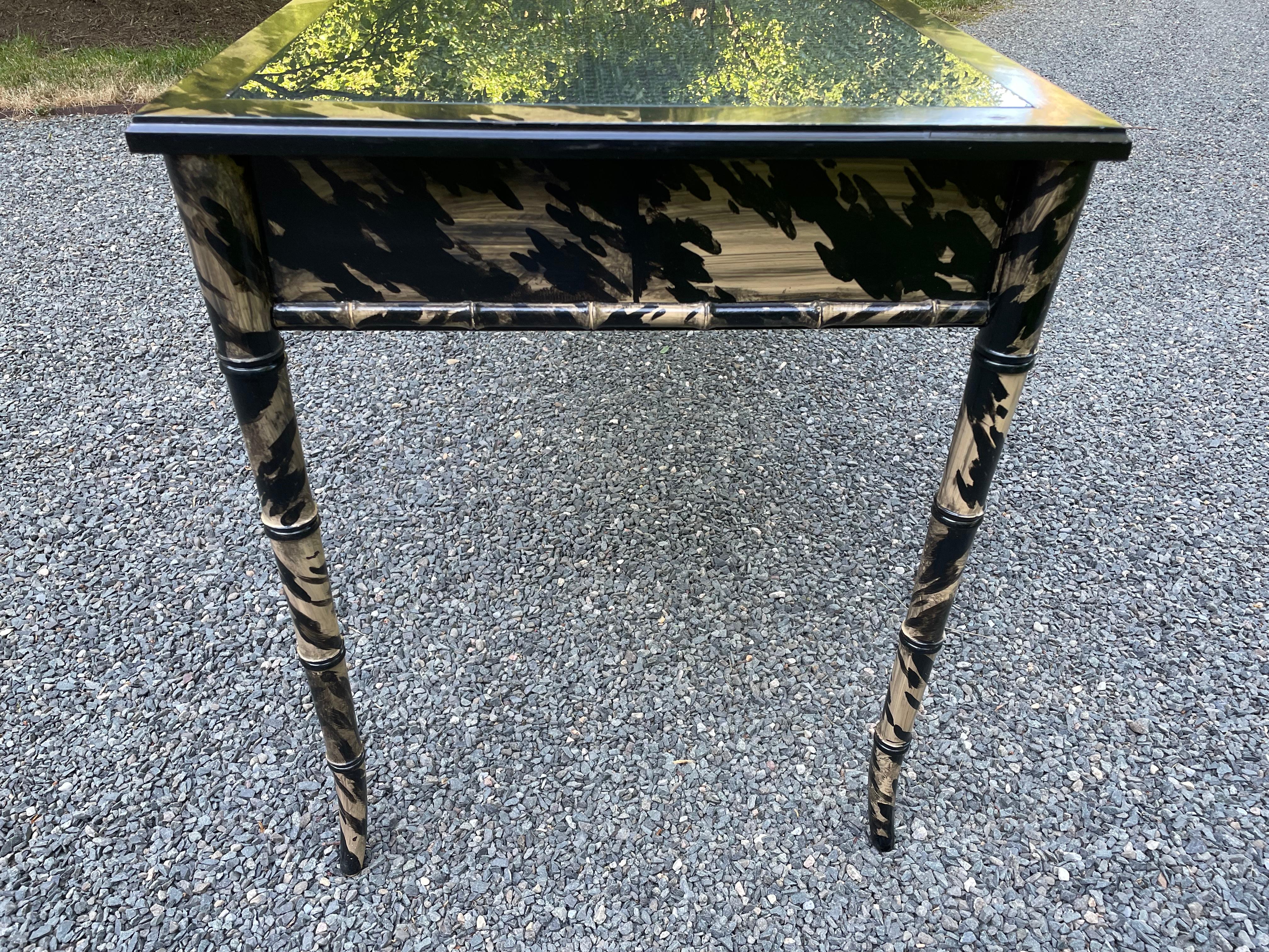 Wood Classy Vintage Faux Painted Writing Desk
