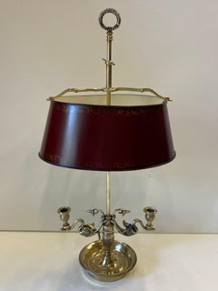 Classy Vintage French Cast Brass Bouillette Lamp with Swans