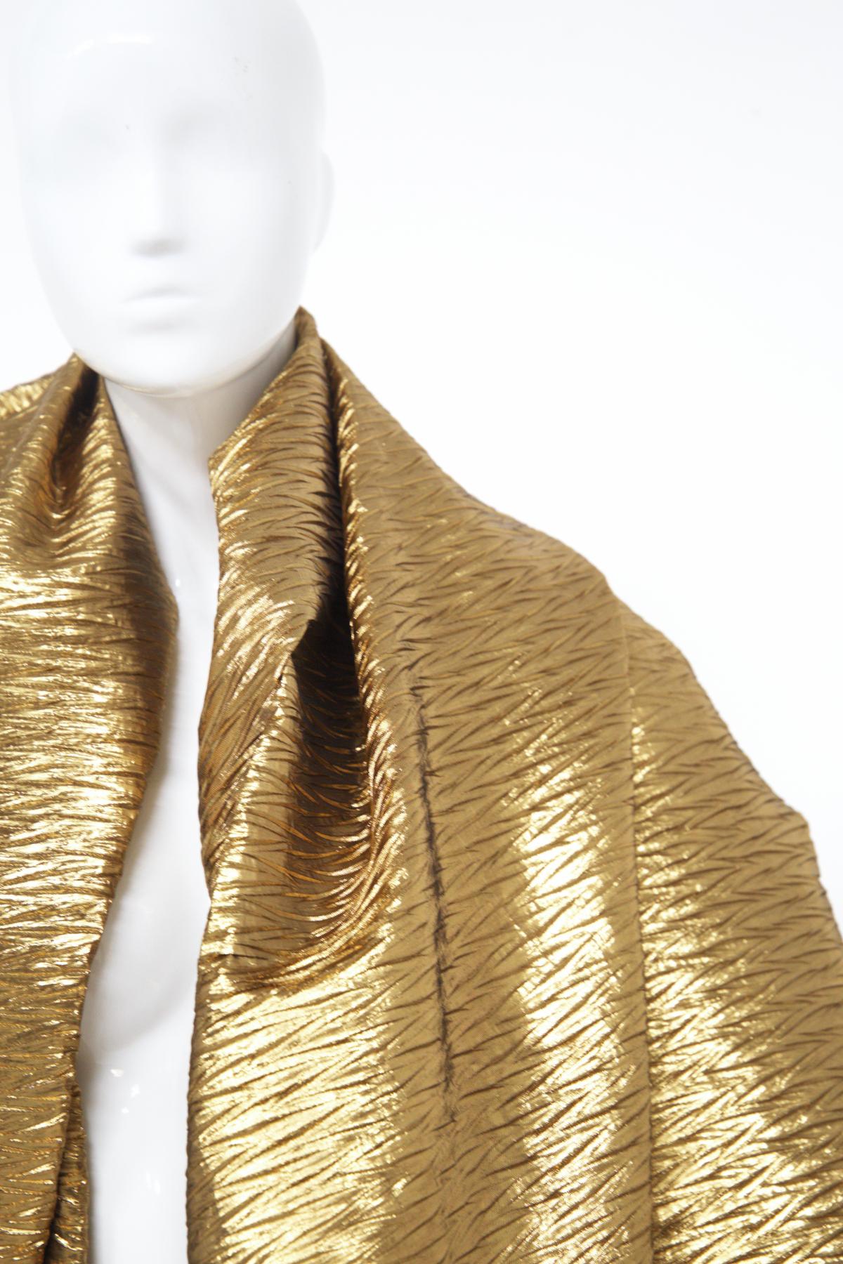 Brown Classy Vintage Golden Silk Satin Stole