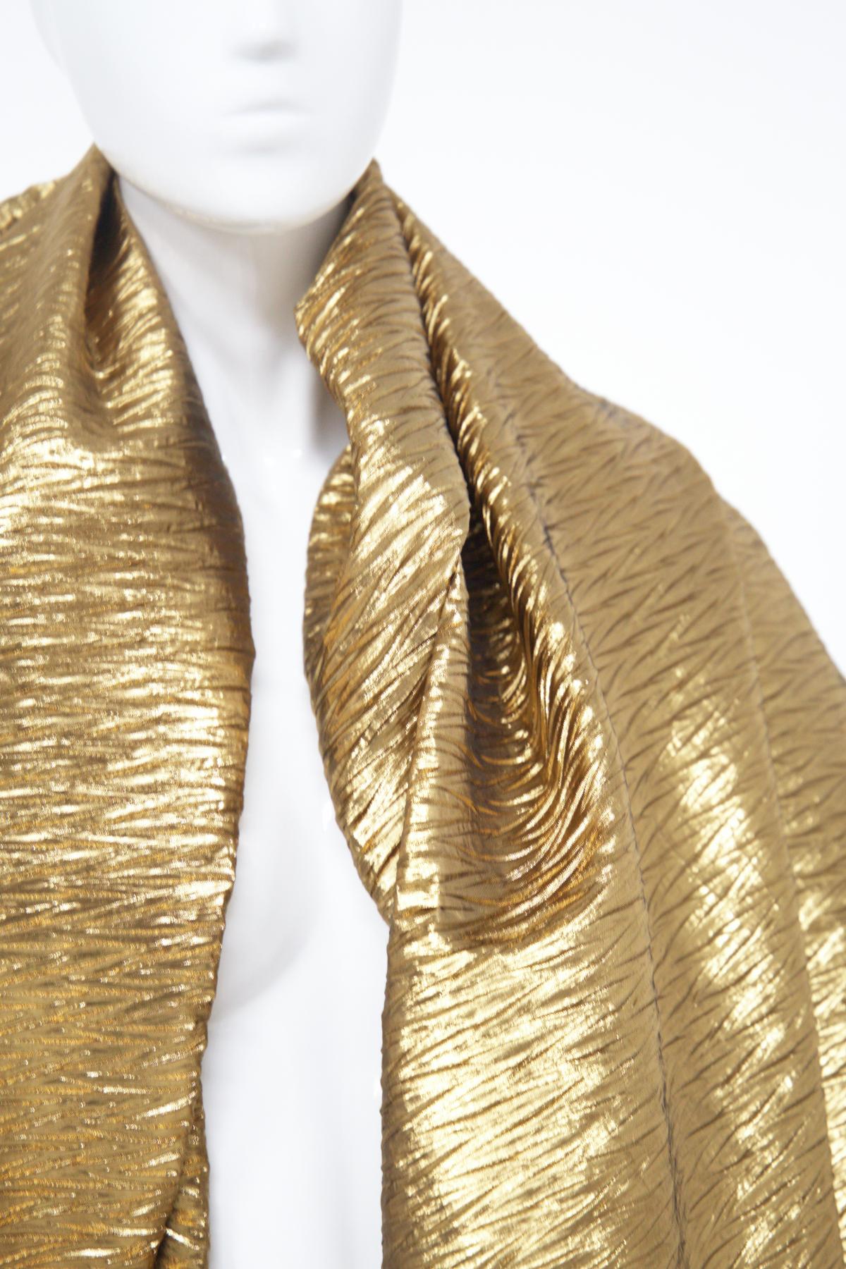 Classy Vintage Golden Silk Satin Stole 1