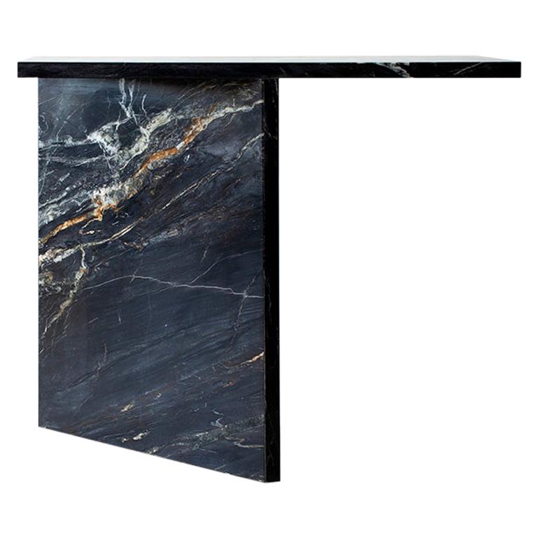 Claste and So I Stand Console in Belvedere Black Marble For Sale