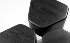 Claste Come Together End Table in Red Ebonized Oak