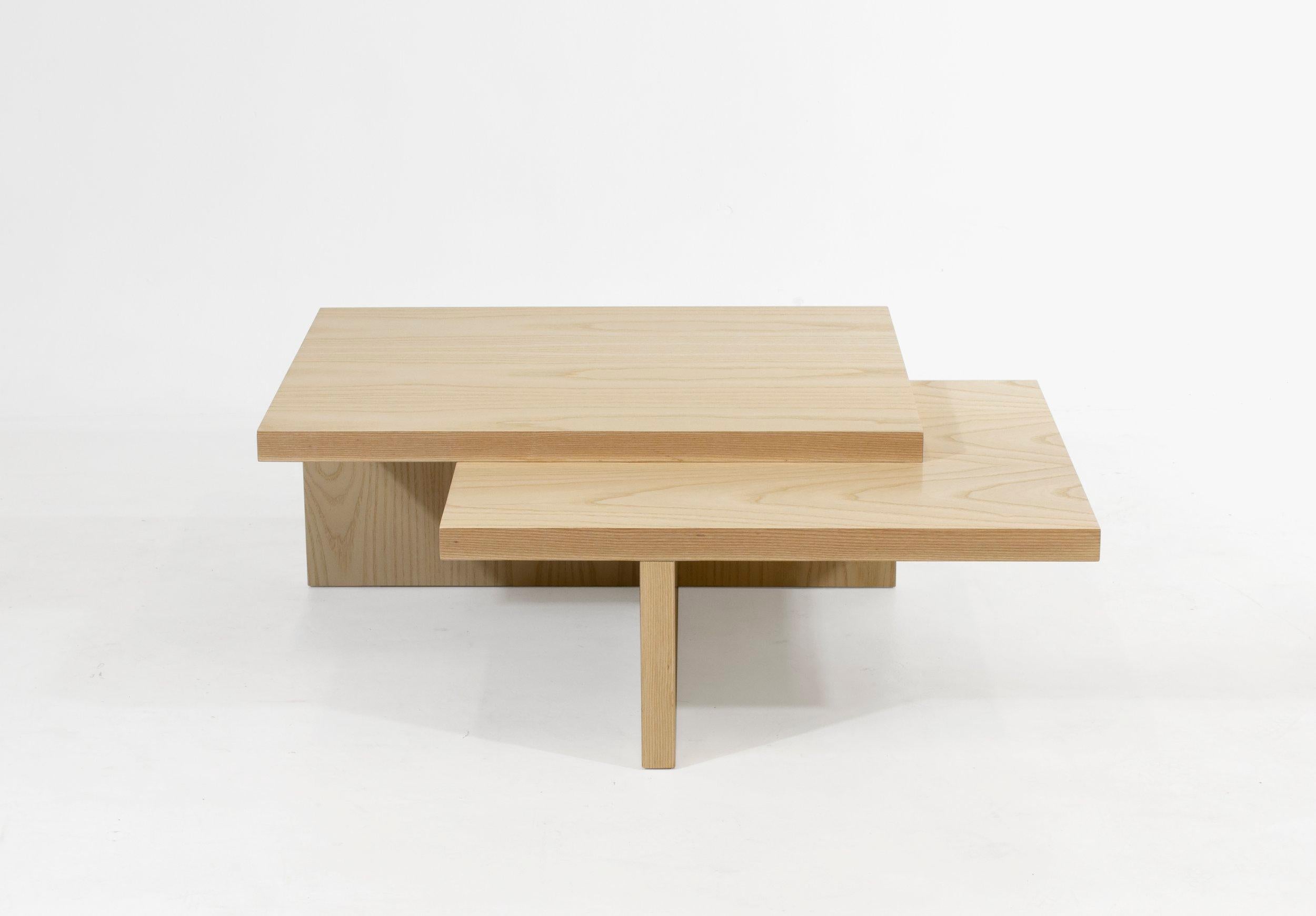 Modern Claste Slide This Way Coffee Table in Natural Ash For Sale