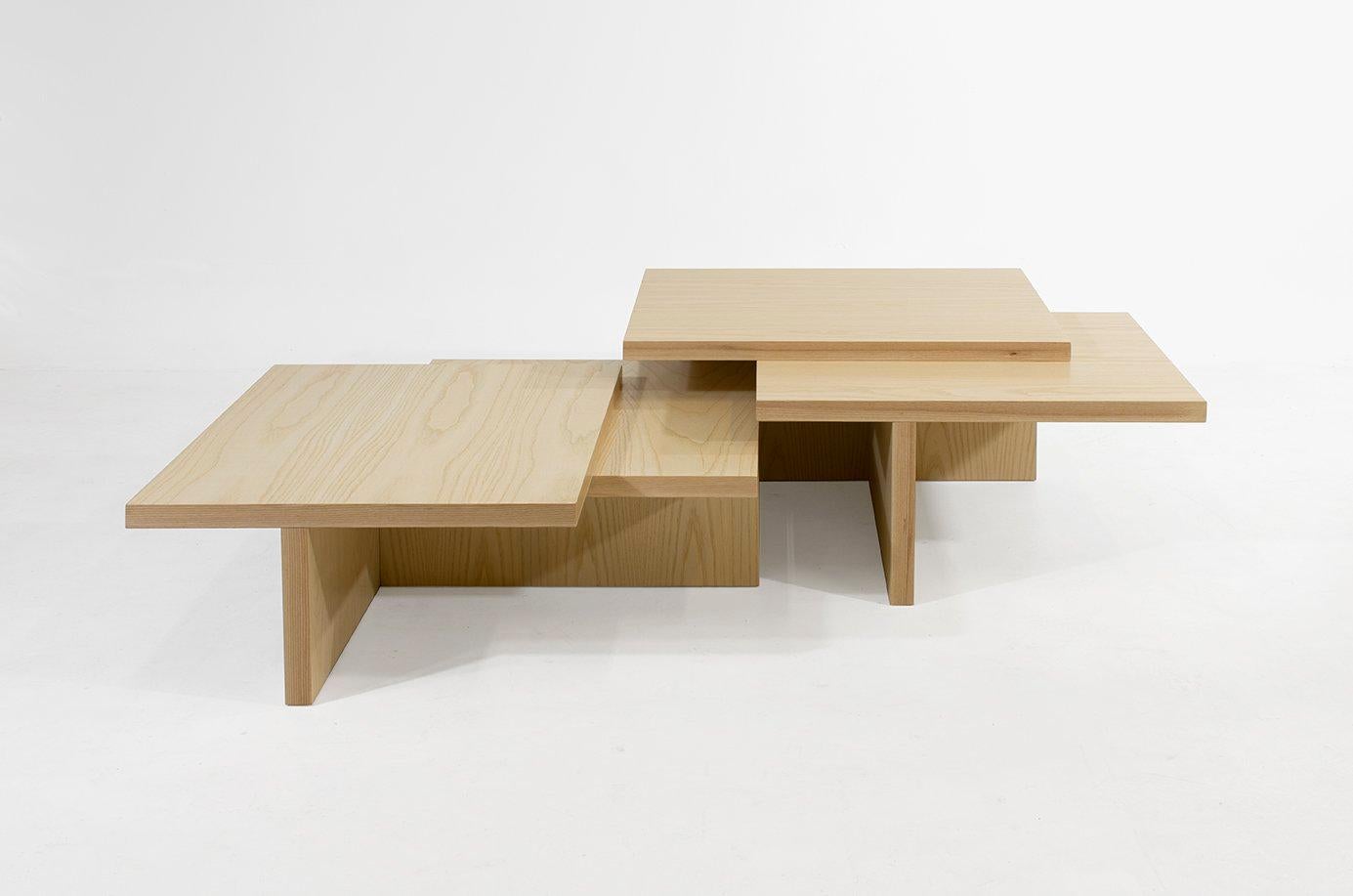 Claste Slide This Way Coffee Table in Natural Ash In New Condition For Sale In Brooklyn, NY