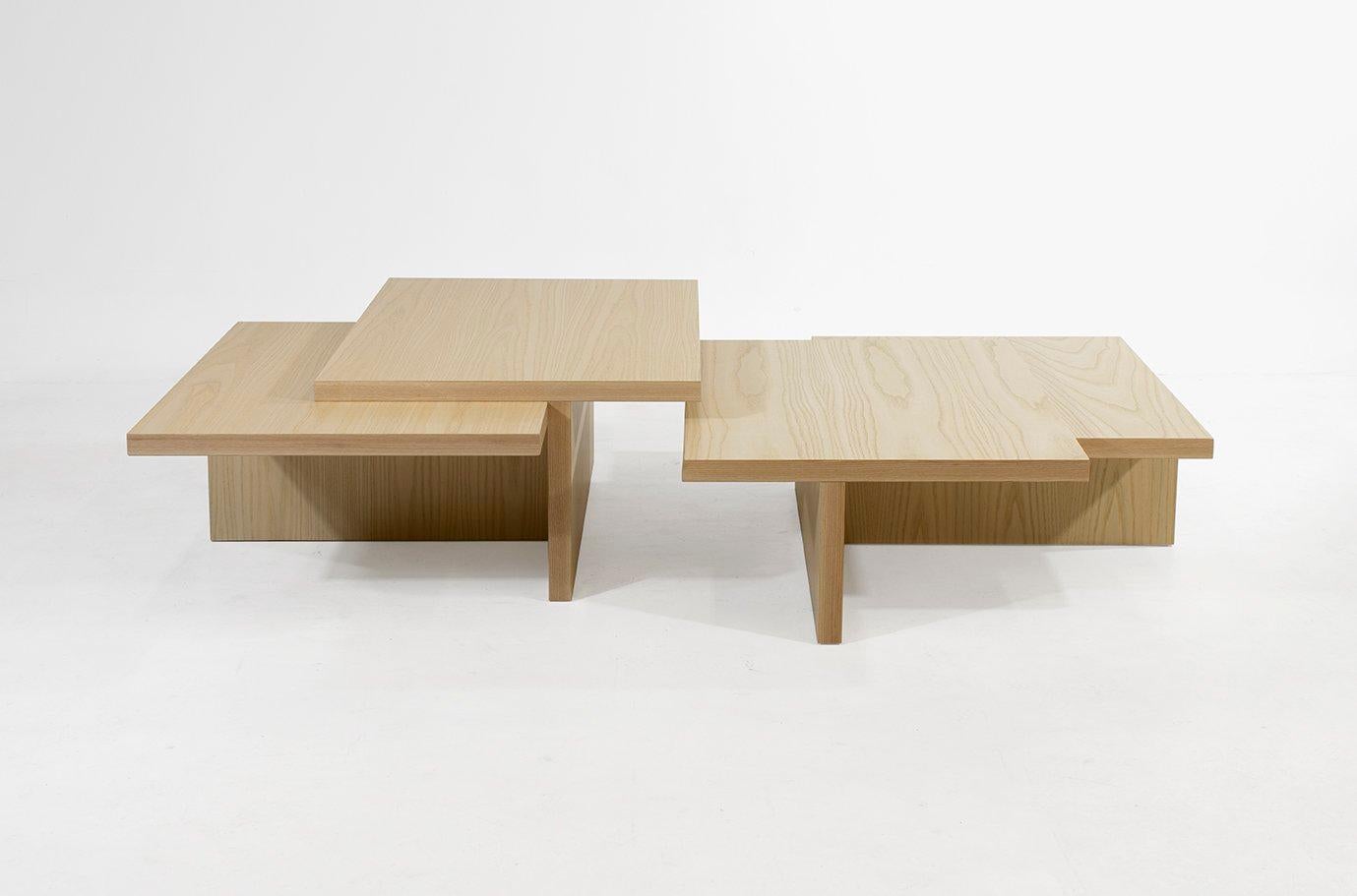 Contemporary Claste Slide This Way Coffee Table in Natural Ash For Sale