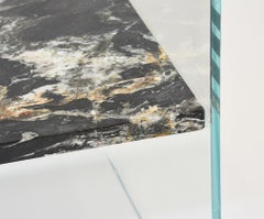 Claste So We Meet Again Medium Bench in Glass with Belvedere Black Marble