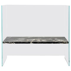 Claste So We Meet Again Medium Bench in Glass with Belvedere Black Marble