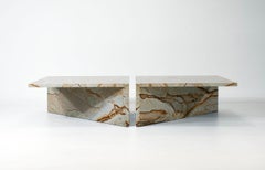 Claste Two Sides of Solitude Small Coffee Table in Blue Mare Marble