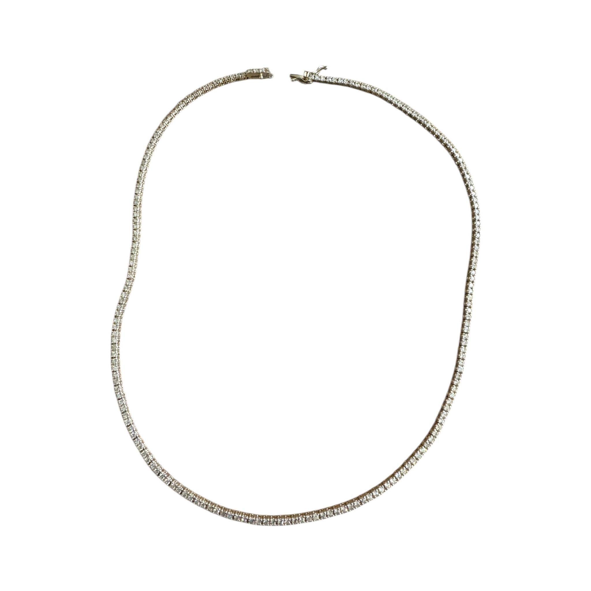 Clastic 4.5CTW Diamond Tennis Necklace 14K Yellow Gold In Excellent Condition For Sale In Montgomery, AL