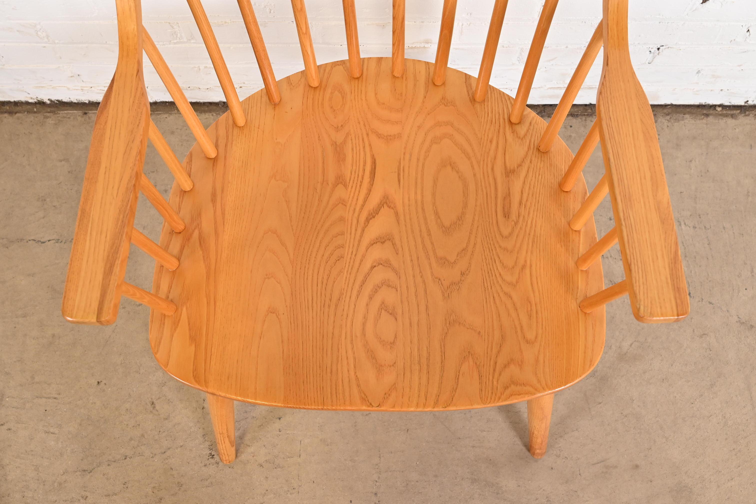 Claud Bunyard for Nichols & Stone American Windsor Oak Armchairs, Pair 5