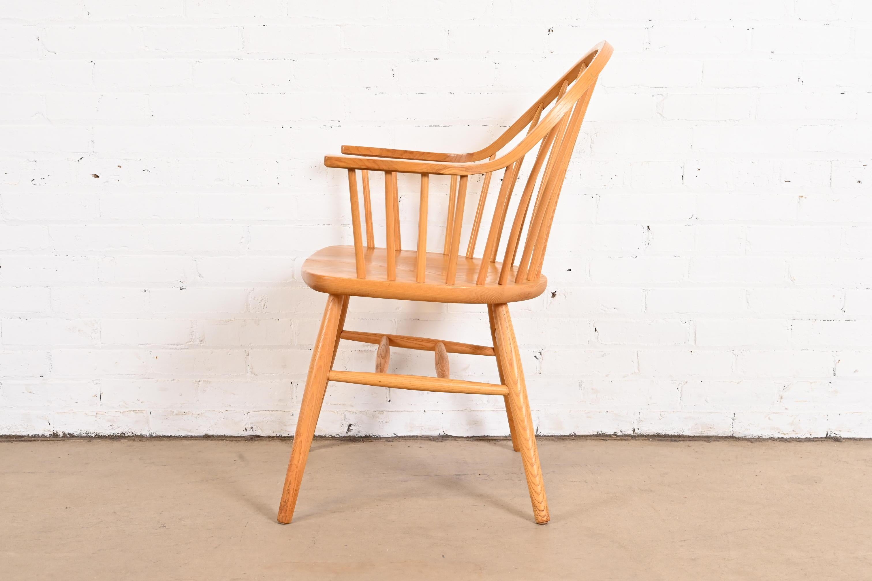 Claud Bunyard for Nichols & Stone American Windsor Oak Armchairs, Pair 6